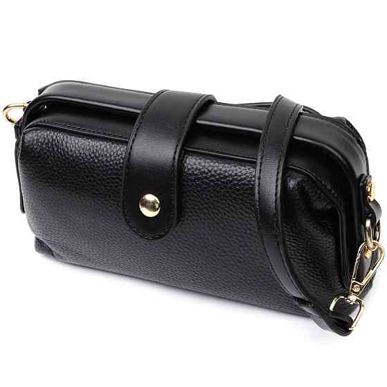 Цікавий клатч у класичному кольорі з цікавою клямкою з натуральної шкіри (Vintage) Київ