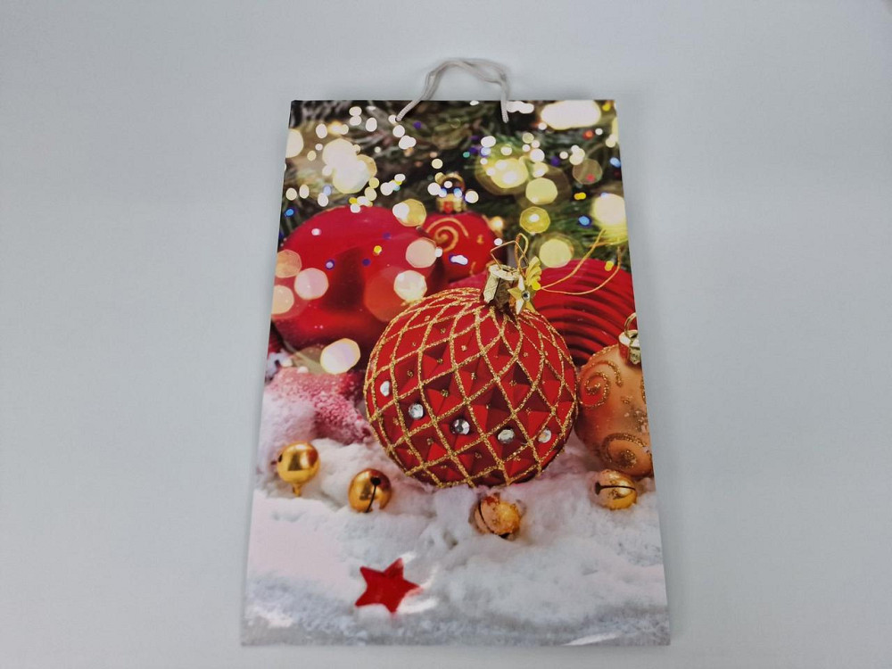 Новорічний,картонні пакети з ручками Гігант вертикальний 30х47х12-008 (12 шт.) Харків - фото 2