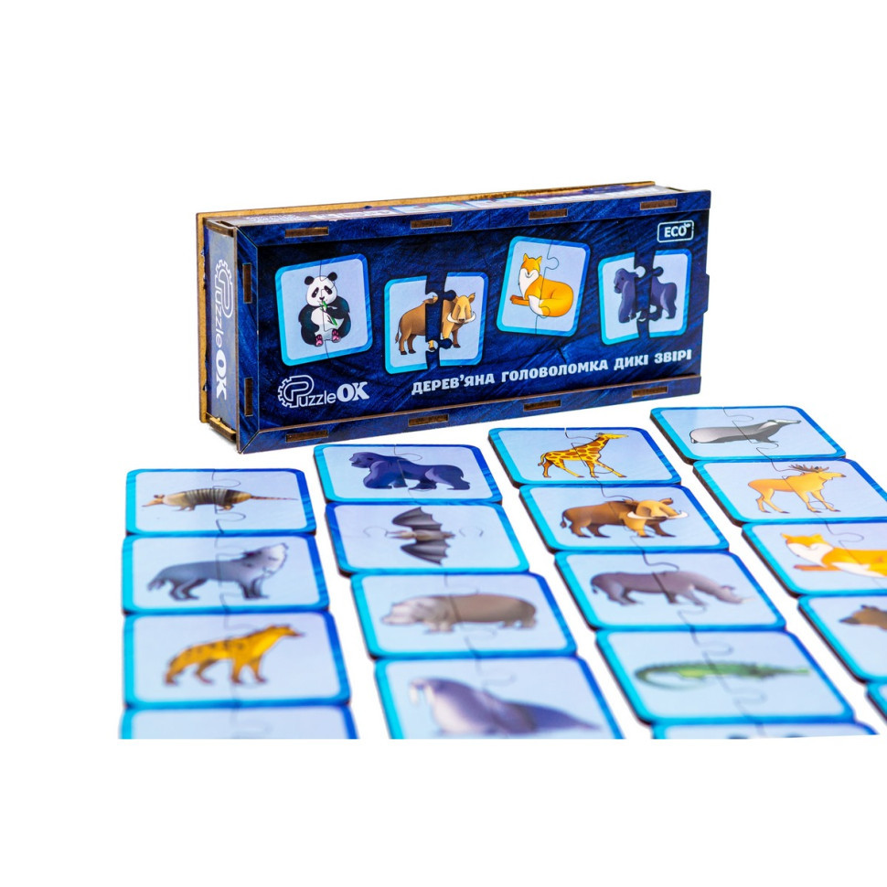 Дерев'яна головоломка "Дикі тварини" Puz-44657, 40 елементів Вінниця - фото 4