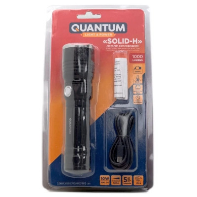 Ліхтар Quantum Solid-H 10W LED з USB-C + Li-ion21700/4000mAh (QM-FL1020-21700/4000-PB) Вінниця - фото 3