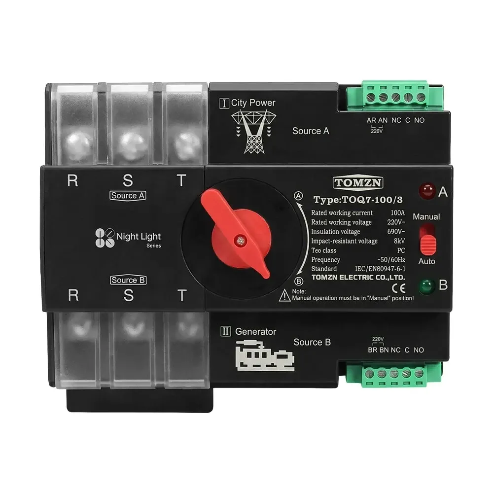 Автоматичний перемикач (АВР) під DIN-рейку TOMZN TOQ7/3P 100A 3 полюси (51-00117) Киев - изображение 9