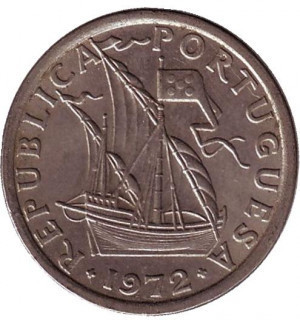Монета 2,5 эскудо. 1963-85 год, Португалия.(Г) Полтава - изображение 1