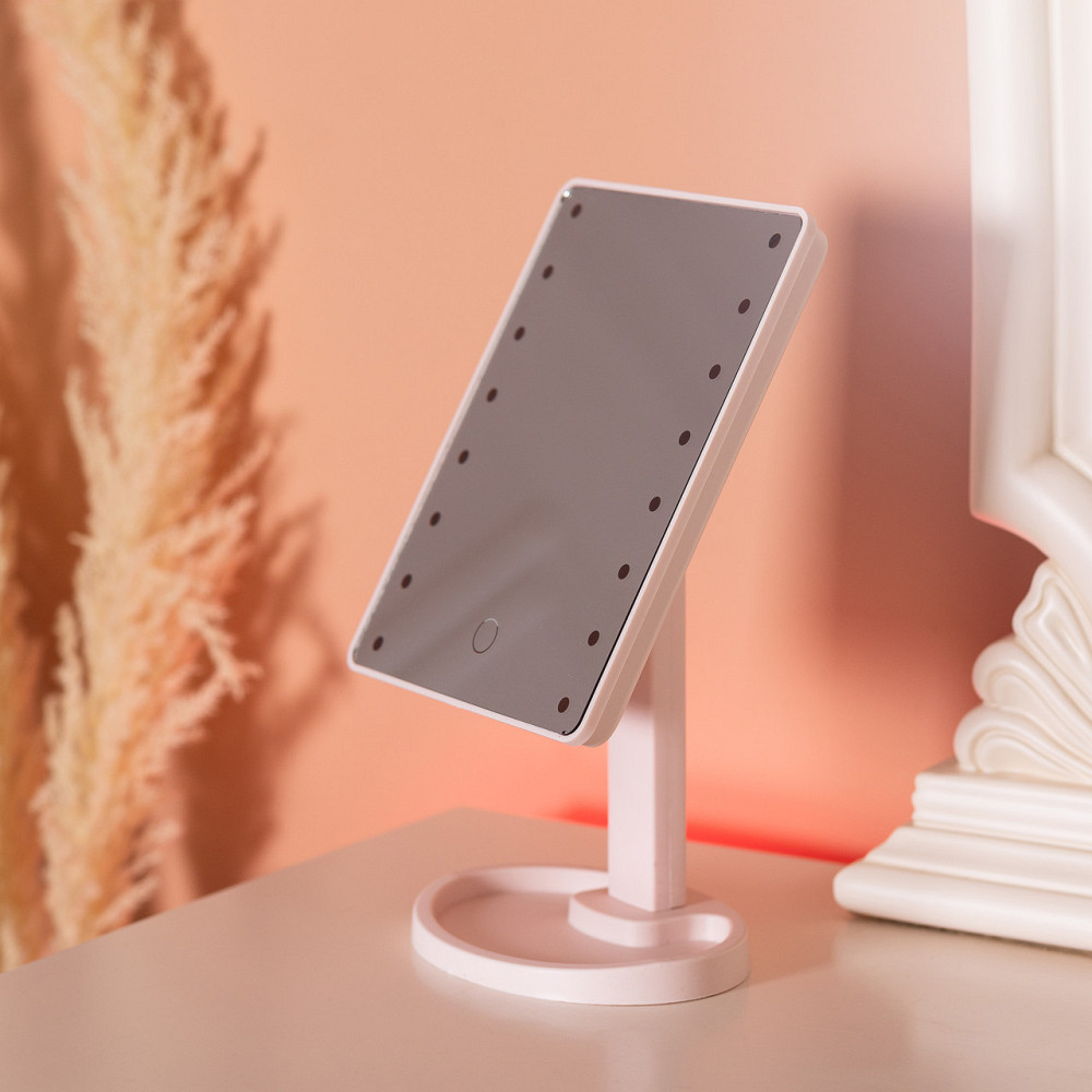 Дзеркало косметичне 21х16 см 16 LED Чорне HP-10-3AP Коломия - фото 5