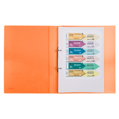 Папка на кільцях Axent А4 з 2-ма кільцями 700 мкм 25 мм Прозора помаранчева (1207-25-A) Вінниця - фото 2