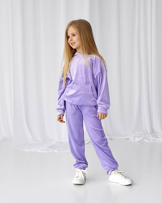 Дитячий велюровий костюм Кенгуру Лавандовий 110-116 Харків - фото 1