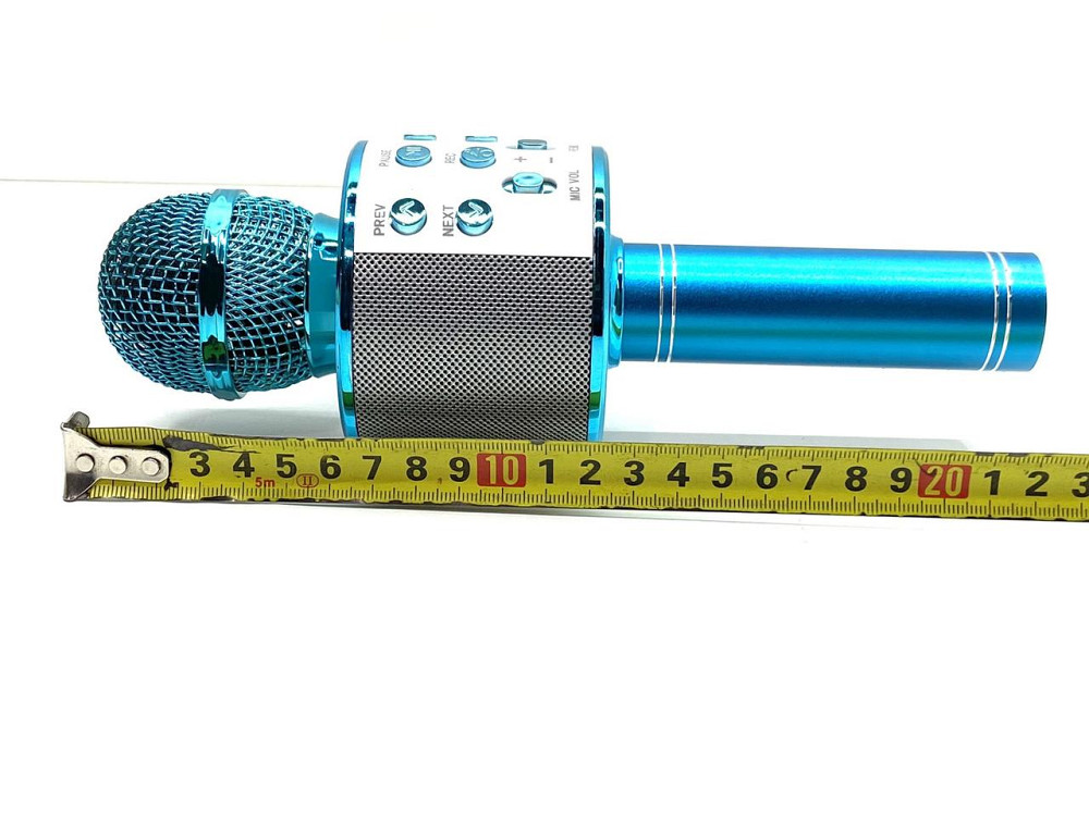 Мікрофон бездротовий караоке bluetooth USB колонка Блакитний (С 48340) Чернігів - фото 3