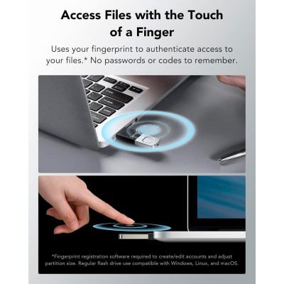 USB флеш накопитель Lexar 64GB JumpDrive Fingerprint F35 Pro USB 3.2 (LJDF35P064G-RNBNG) Винница - изображение 3