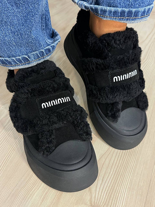 Кеди жіночі Hengji 15-1 з хутром та опушкою на липучці чорні , 40, 25 см Київ - фото 14