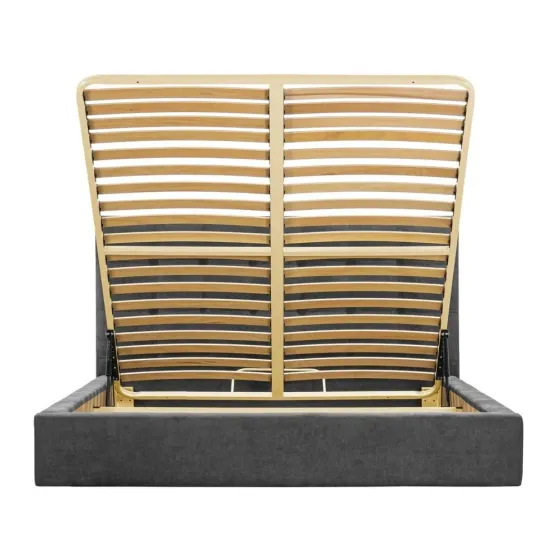 Кровать Двуспальная Американка Chester Comfort 160 x 200 см Alyaska 10 С подъемным механизмом и нишей для белья Темно-серый Киев