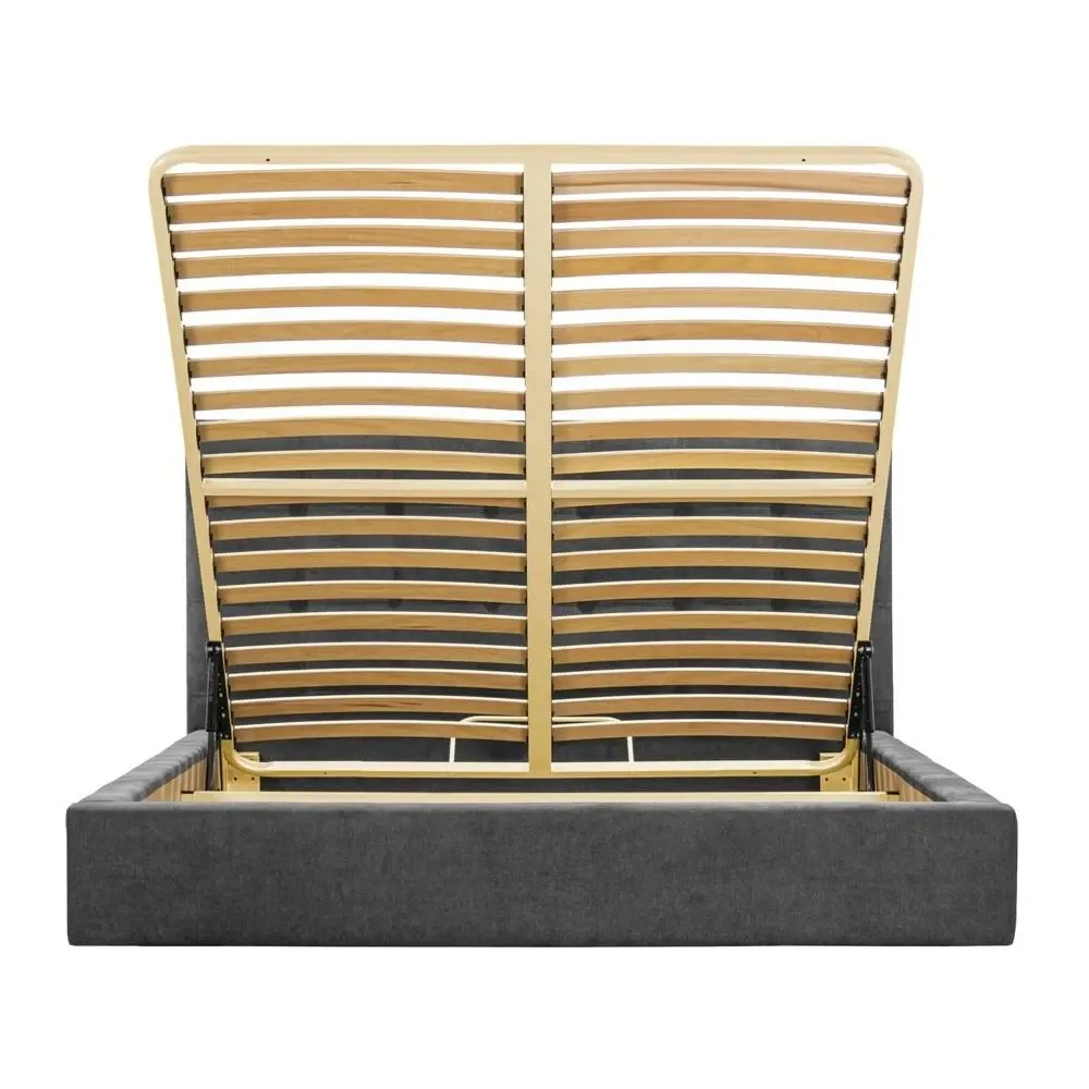 Кровать Двуспальная Американка Chester Comfort 160 x 200 см Alyaska 10 С подъемным механизмом и нишей для белья Темно-серый Киев - изображение 5