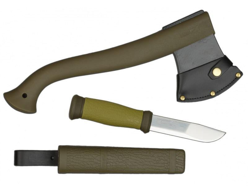 Туристичний Набір Сокира з чохлом та ножем Morakniv "Camping Axe + Knife Outdoor" (1-2001) Сталь Нововолинськ - фото 2