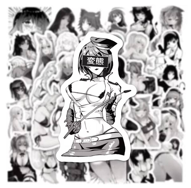 Наклейки Waifu Аниме Водонепроницаемые эстетические Аниме наклейки 18+ ((Аниме Хентай) Набор 50 штук Киев - изображение 4