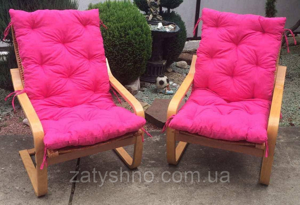 Меблі з лози подарункові | Качалки плетені зі столом і рожевими накидками |меблі плетені на під Київ - фото 4