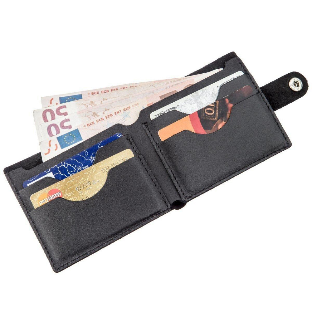 Портмоне горизонтальное мужское Черное (SHVIGEL) Киев - изображение 1