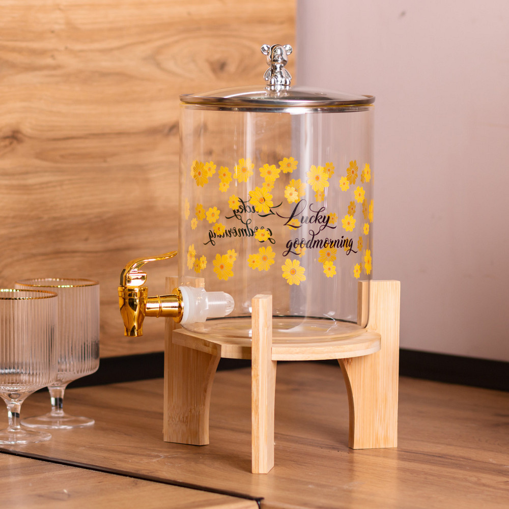 Лимонадниця з краном на дерев'яній підставці 3.6 л Київ - фото 6