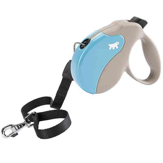 Поводир - рулетка для собак з шнуром Ferplast Amigo Cord (Ферпласт Аміго Корд) 16 х 3.8 х h 15 см - L, Голубий Запоріжжя