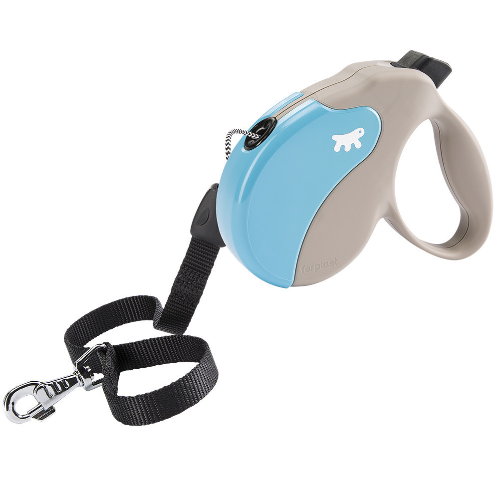 Поводир - рулетка для собак з шнуром Ferplast Amigo Cord (Ферпласт Аміго Корд) 16 х 3.8 х h 15 см - L, Голубий Запоріжжя - фото 1