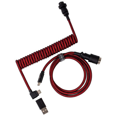 Дата кабель USB 2.0 AM to USB-C 1.08m Premium Coiled Aviator Angled red Keychron (CAB4_KEYCHRON) Винница - изображение 1