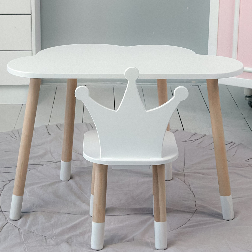 Столик хмаринка і стільчик корона для дітей, білий Київ - фото 6