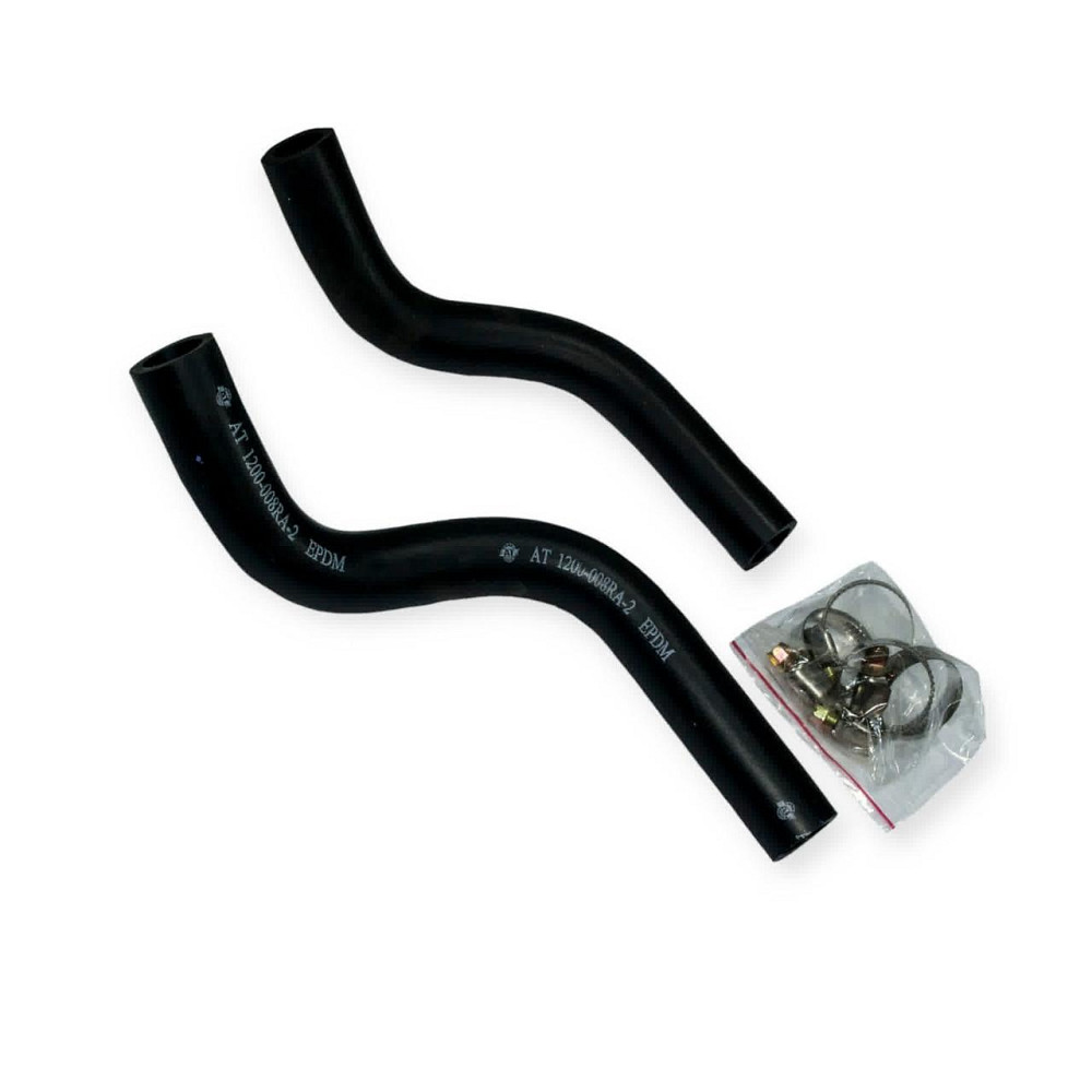 Патрубок 2108, 2109, 21099 (к-кт 2 шт салон) c хомутами AT печки Мукачево - изображение 1