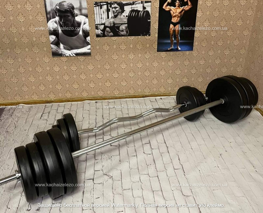 Лавка для жиму з тренажерами WCG 0090 + 4 грифа + блінами 112.5 кг комплект Київ - фото 7