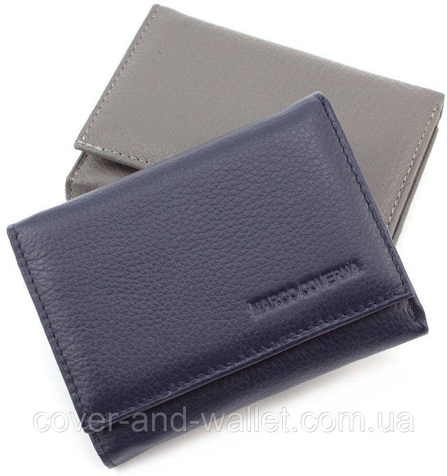 Стильный маленький женский кошелек синего цвета Marco Coverna MC-6055-3 Киев - изображение 6