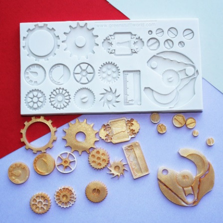 Молд силиконовый Стимпанк механизмы 115 на 60 мм серый Киев - изображение 1