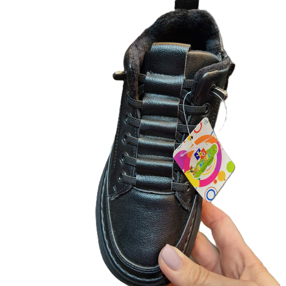 Ботинки на флисе для мальчика подростка черные 32,33,34,35,36,37 Николаев - изображение 3