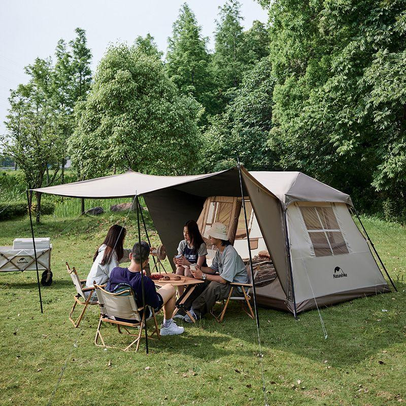 Палатка с навесом Naturehike Village CNK2300ZP022, коричневая большая Киев - изображение 7