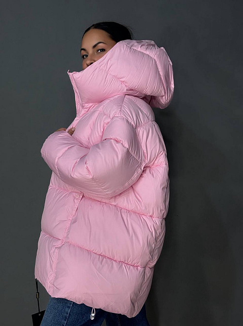 Куртка женская Lady Yep 10036 парка пуфер оверсайз с капюшоном розовая, розовый, 42 Киев - изображение 12