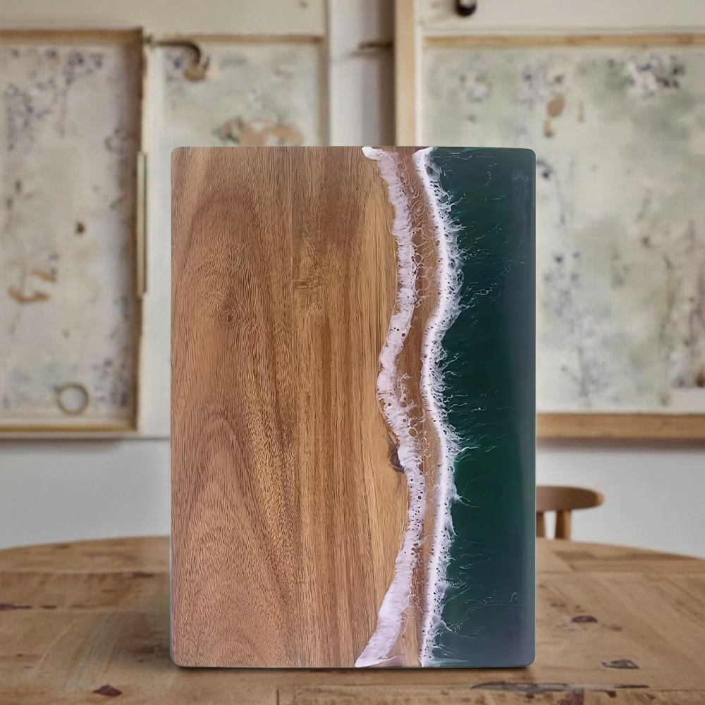 Разделочная доска для кухни бамбуковая,кухонная досточка для разделки из бамбука с узором морской волны 36 х 25 см Каменец-Подольский - изображение 10