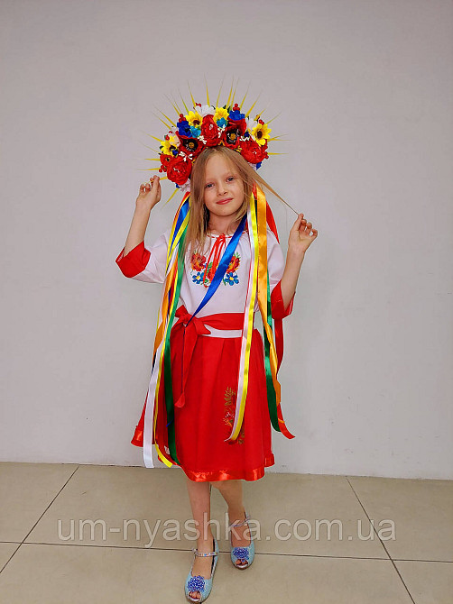 Віночок ободок з квітами "Сценічний зі стрічками" Кривий Ріг - фото 5