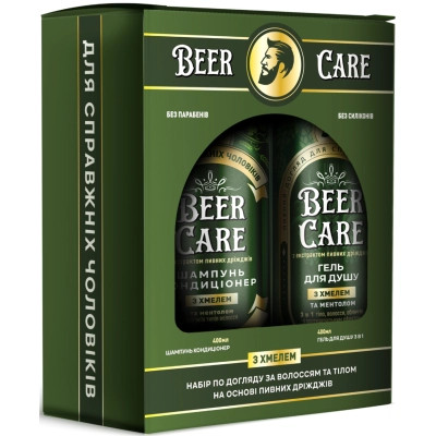 Набор косметики Beer Care Хмель Гель для душа 3 в 1 400 мл + Шампунь-кондиционер 400 мл (4820164642146) Винница - изображение 1