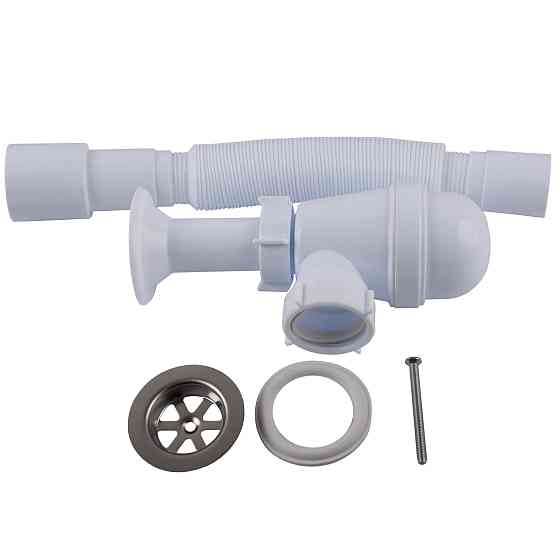 Сифон OPTIMUM 11/4″*40 для умивальника з литим випуском та гофротрубою 40*40/50 OPTI 12043 Тернополь