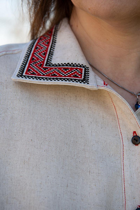 Вишиванка жіноча, лляна, натуральна, з довгим рукавом, топ Київ - фото 2