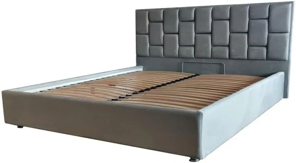 Кровать BNB Royal Comfort 90 х 200 см на ножках С подъемным механизмом и нишей для белья Серый Киев - изображение 2