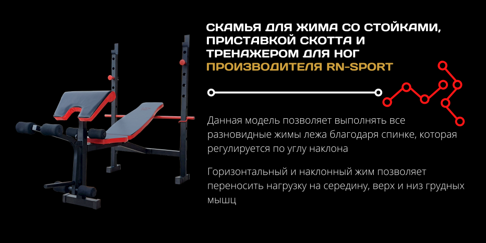 Скамья для жима ReadMeBlack + штанга с металлическими дисками 105 кг Гантели, гири, штанги и диски Киев - изображение 3