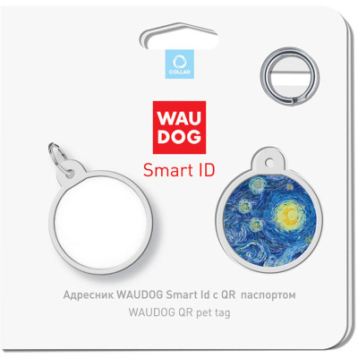 Адресник для животных WAUDOG Smart ID с QR паспортом "Водяные лилии", круг 25 мм (0625-0201) Винница - изображение 4