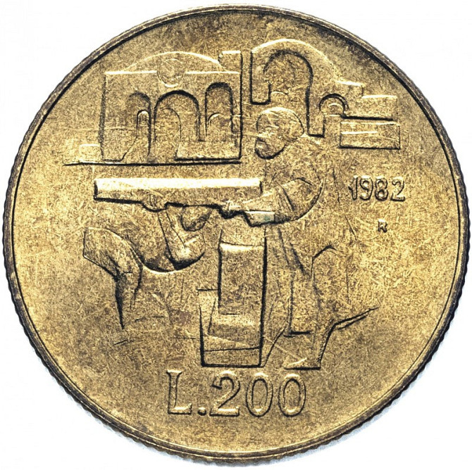 Монета 200 лір. 1982 рік, Сан-Маріно.UNC Полтава - фото 1