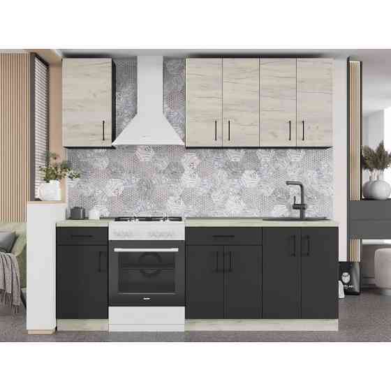 Кухня модульна Еверест Оптіма набір №4 Дуб крафт білий+Антрацит 2,2 м (без стільниці) (DTM-5704) Львів