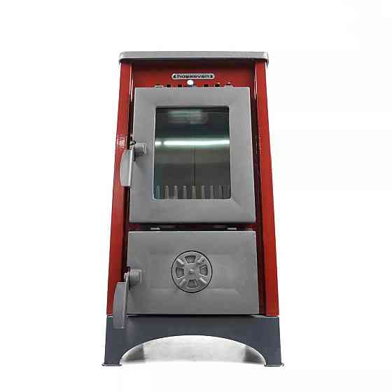 Піч-камін на дровах Hosseven 9008 MINI 7 кВт сталева буржуйка з шамотом та склом верхній димохід Туреччина Київ