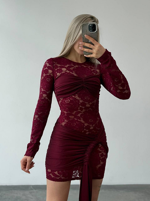 Жіноча приваблива сукня зі спідницею гіпюр + мікродайвінг Одеса - фото 5