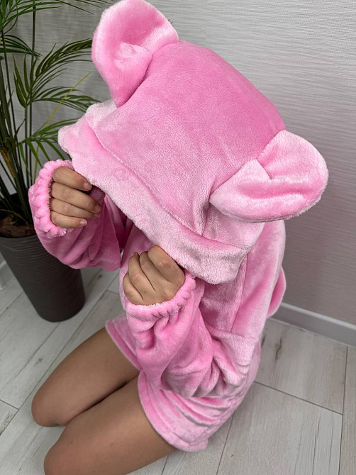 Жіноча тепла повсякденна махрова піжама щільна двостороння махра Барбі Одеса - фото 2