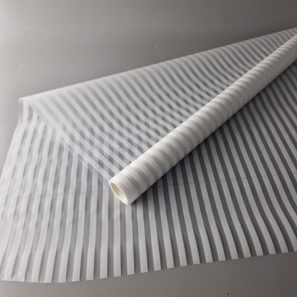 Калька для цветов рулон 8м тонированный матовый (77) (h680) №804 Полоски Белый (1 шт) Харьков - изображение 3