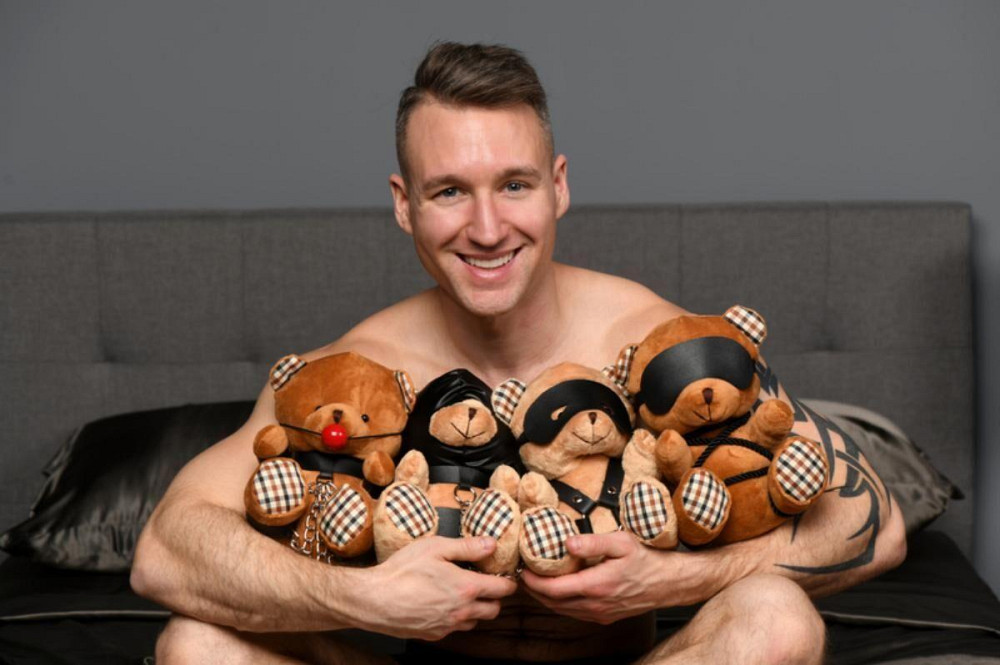 Плюшевий ведмедик ROPE Teddy Bear БДСМ у шкіряній масці та обв’язці, 22x16x12 см Sex Aura Київ - фото 8
