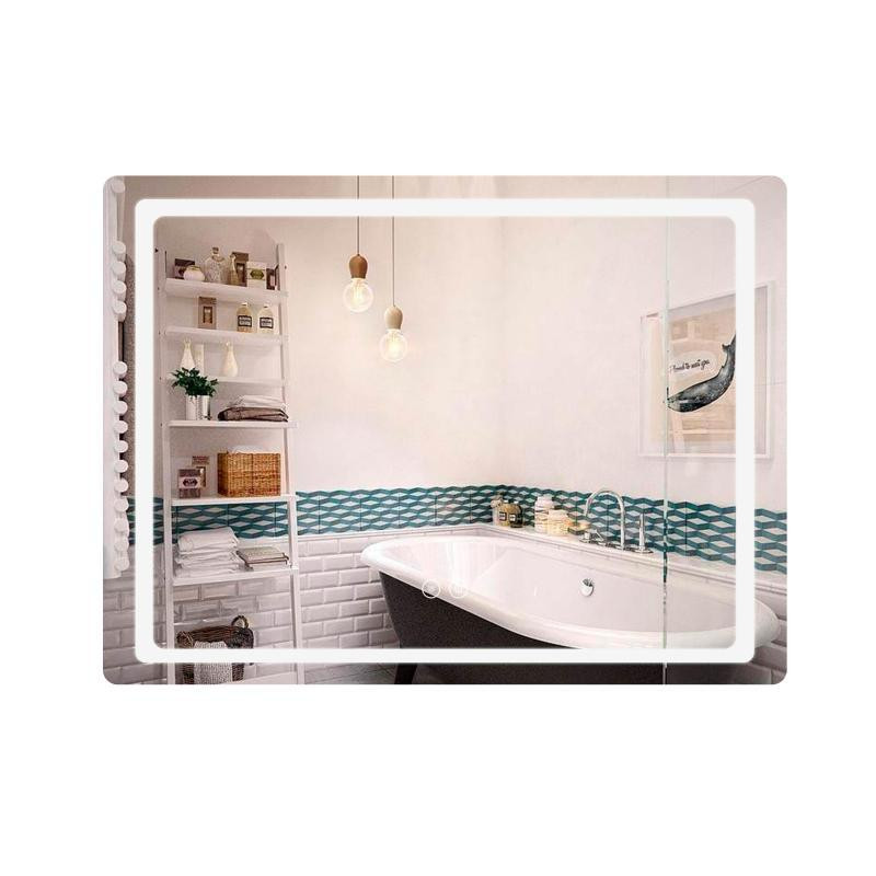 Зеркало прямоугольное сенсорное для ванны Qtap Mideya (MI2) 800х600 с LED-подсветкой Touch, с антизапотеванием Харьков - изображение 1