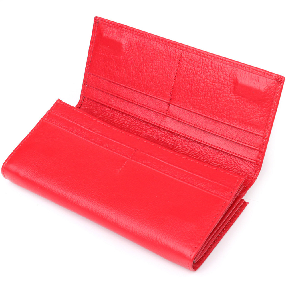 Яркий женский кошелек на магнитах из натуральной кожи Красный (ST Leather) Киев - изображение 10