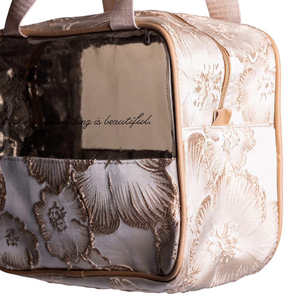 Набір прозорих жіночих косметичок для дому 2 (шт) дорожня косметичка в сумку для косметики, макіяжу, ліків, пензлів Бежевий HP-16-1KBE Коломия - фото 8