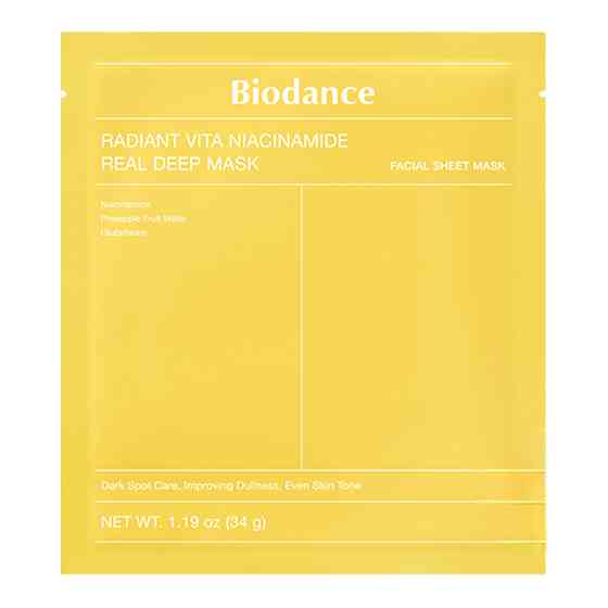 Маска гидрогелевая осветляющая с витамином С и ниацинамидом Radiant Vita Niacinamide Real Deep Mask Biodance 1 шт Киев