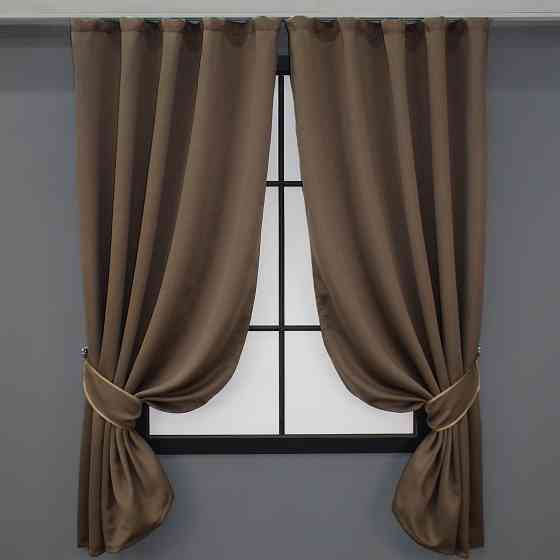 Комплект штор коротких VR-Textil Bagema Rvs № 1238ш Шоколадний 130х170 см 2 шт (35-0033) Київ